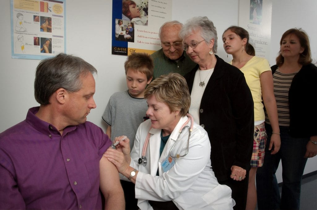 people waiting for COVID-19 vaccine