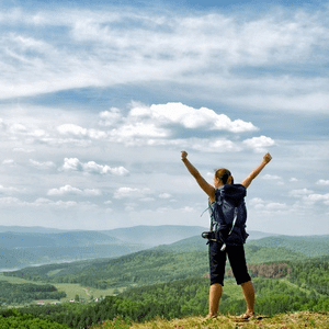 photo of healthy woman hiking