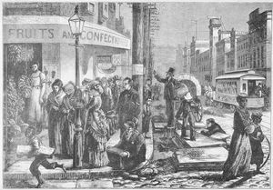 "Street scene in Philadelphia." New York Public Library Digital Collections.