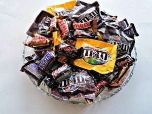 bowl of halloween candy