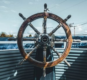 ships wheel: symboizing turning ship around